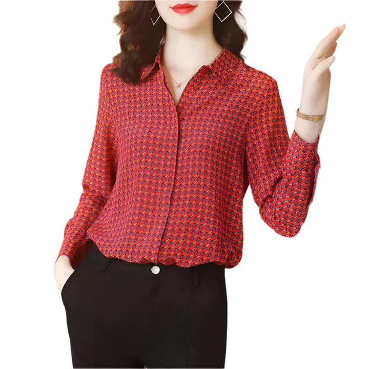 Angelina - Stijlvolle Bedrukte Top met Lange Mouwen voor Dames