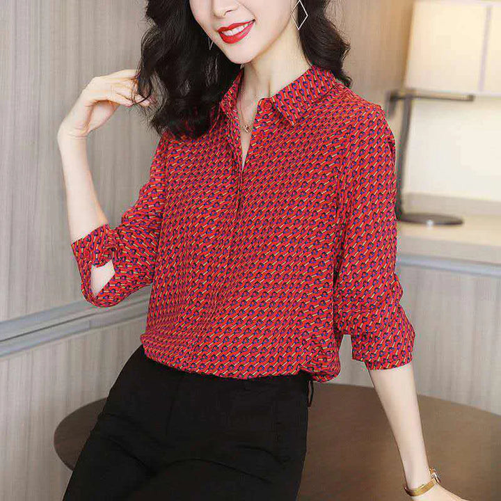 Angelina - Stijlvolle Bedrukte Top met Lange Mouwen voor Dames