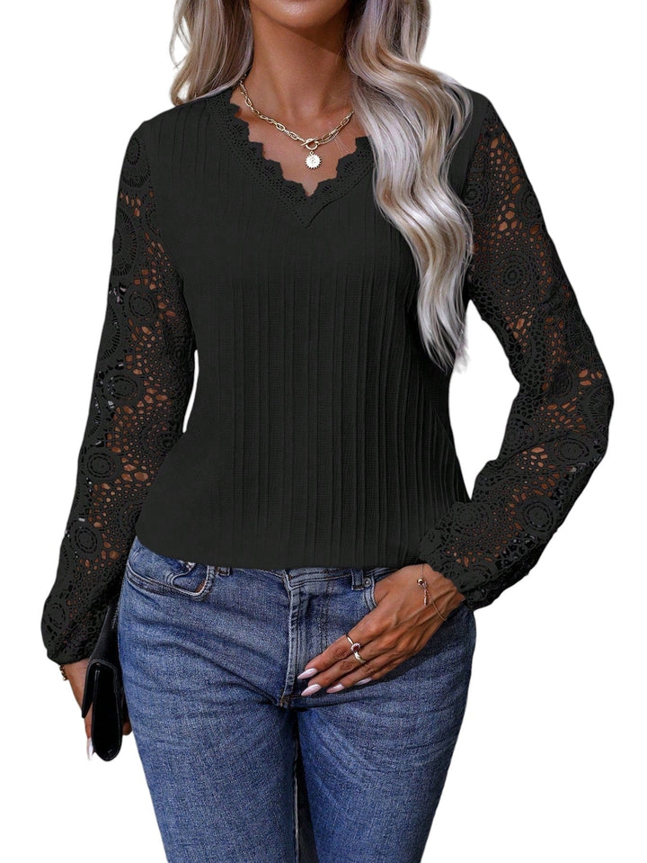 Carmela dames top met V-hals – elegante blouse van hoogwaardige stof