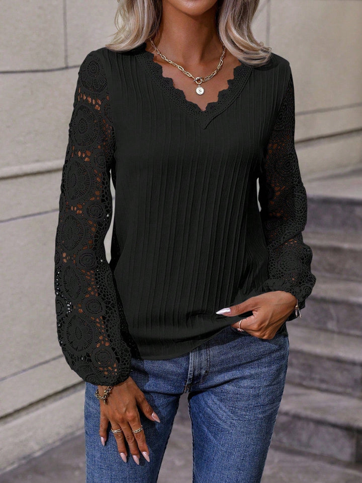 Carmela dames top met V-hals – elegante blouse van hoogwaardige stof