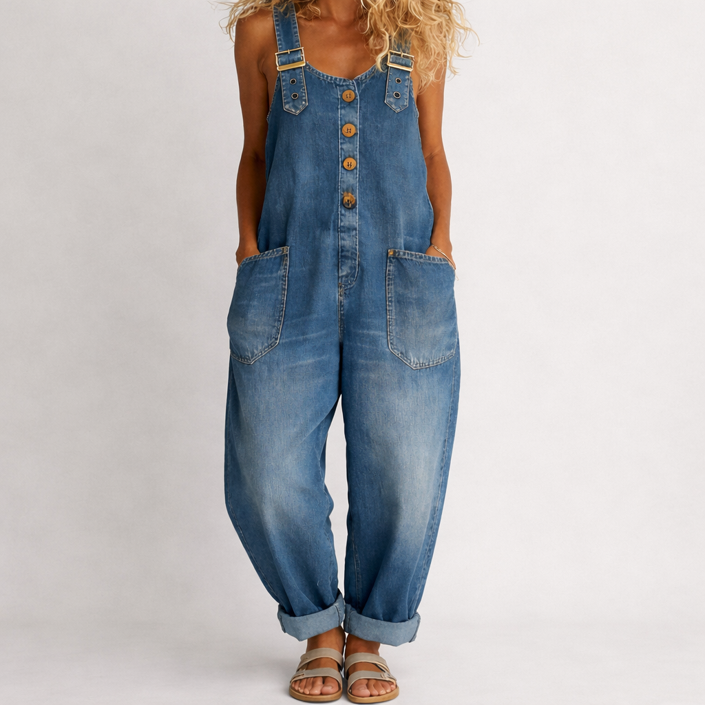 Rocio | Salopette en Denim Fluide à Bretelles Ajustables
