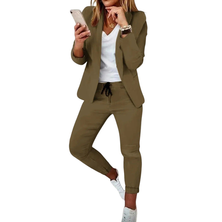 Coleen patchwork dames blazer – stijlvolle blazer met omgeslagen kraag en elegante pasvorm