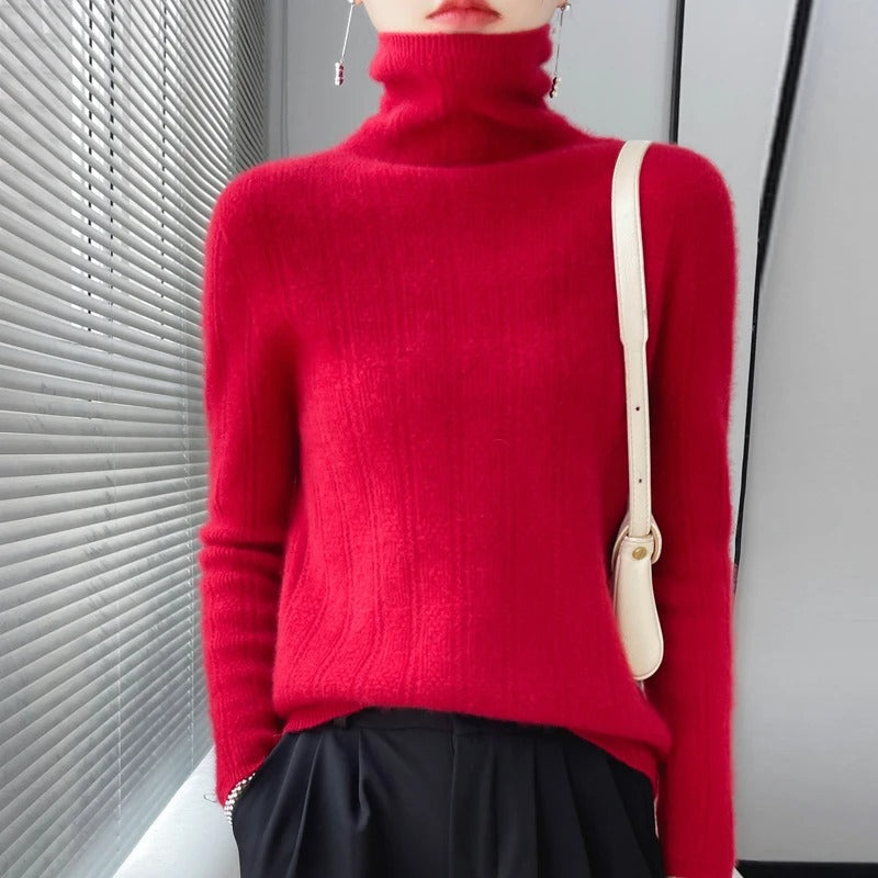 Crista dames trui – warme wintertrui met elegante pasvorm en dik breisel