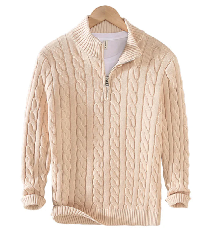 Corvin Halfzip Heren Trui – Warme Zip-Pullover met Borduursel