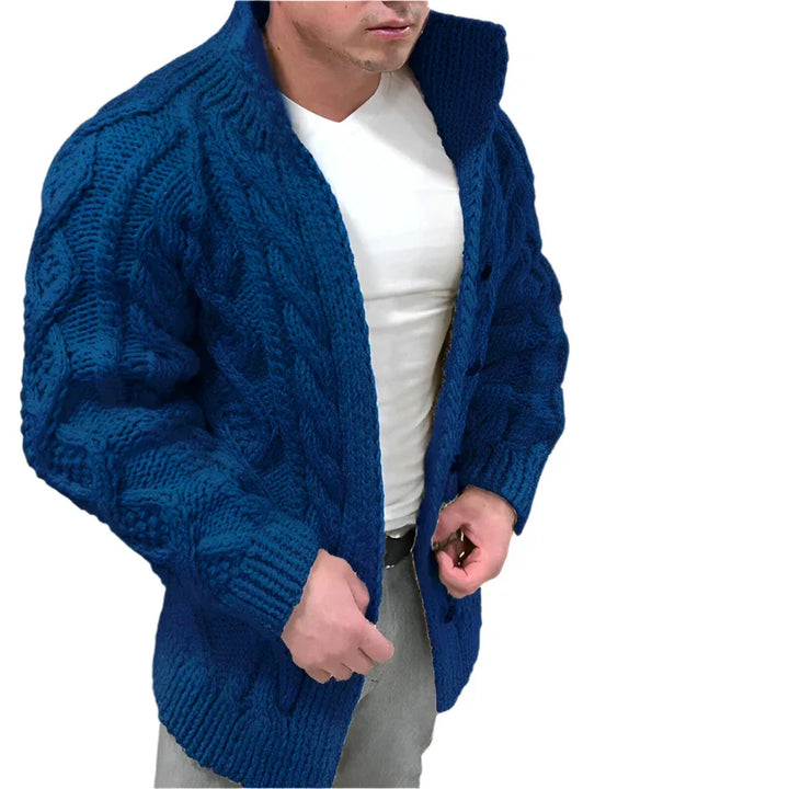 Corvin Kabelgebreide Heren Cardigan – Oversized Vest met Vleermuismouwen