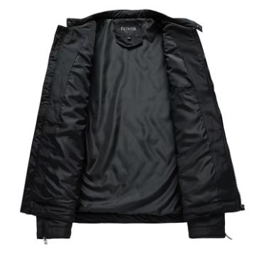 Kaelen Gewatteerde Herenjas – Donkerblauw met Diamantstiksel en Praktische Zakdetails