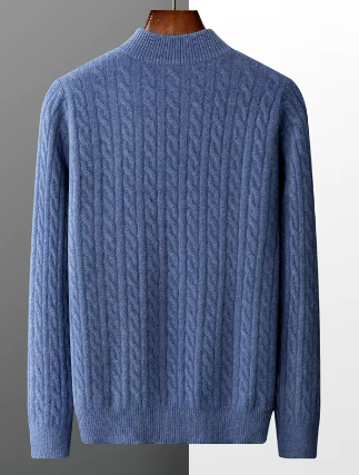 Daven Kabelgebreide Halfzip Trui – Luxe Herentrui met Stijlvolle Warmte