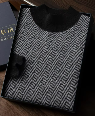 Corvin Gebreide Herentrui – Luxe Grafisch Patroon en Comfortabele Pasvorm