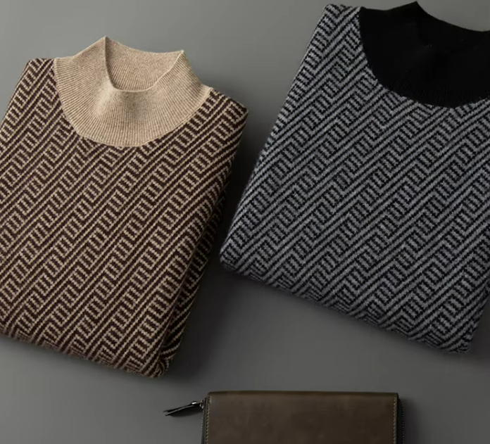 Corvin Gebreide Herentrui – Luxe Grafisch Patroon en Comfortabele Pasvorm