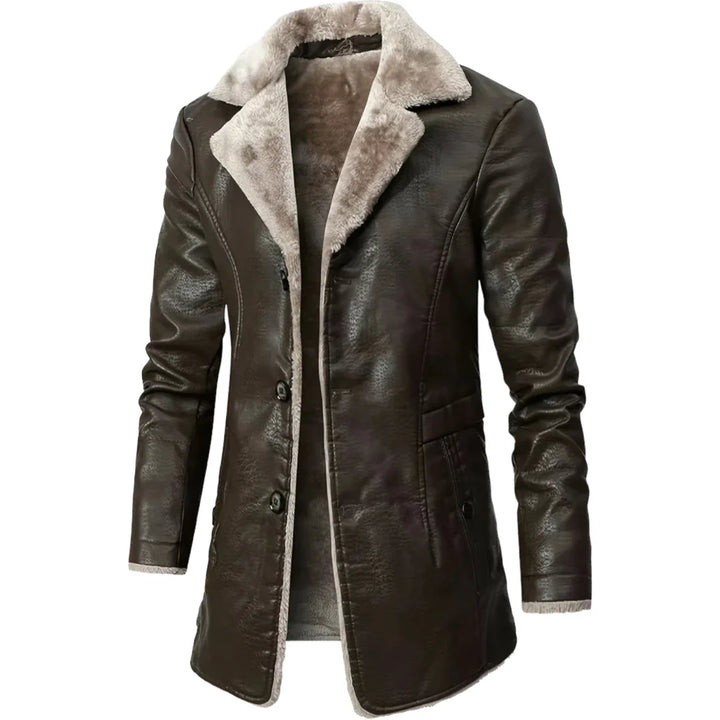 Dominic Heren Shearling Leren Jas – warme leren winterjas met shearling voering