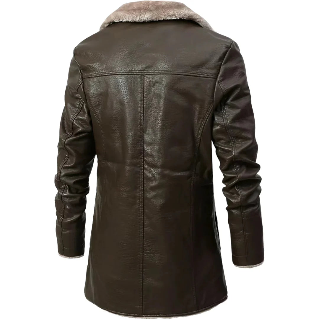 Dominic Heren Shearling Leren Jas – warme leren winterjas met shearling voering