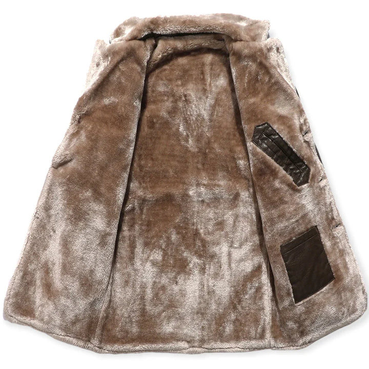Dominic Heren Shearling Leren Jas – warme leren winterjas met shearling voering