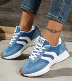 Camille – Sneakers à bout pointu avec lacets et semelle antidérapante