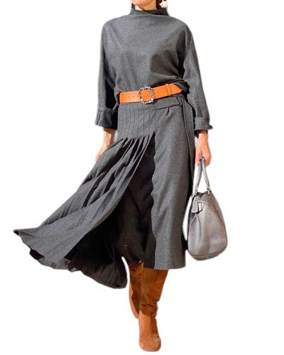 Demi Dames Set – Elegante Top en Lange Rok voor Comfortabele Stijl