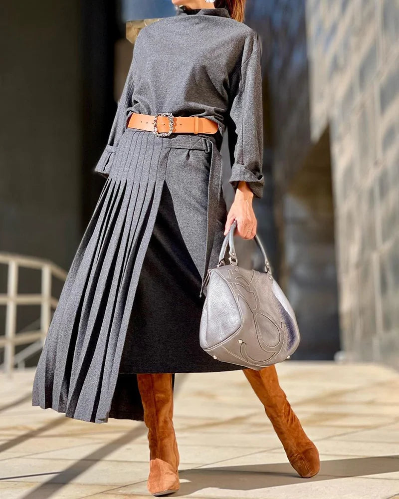 Demi Dames Set – Elegante Top en Lange Rok voor Comfortabele Stijl