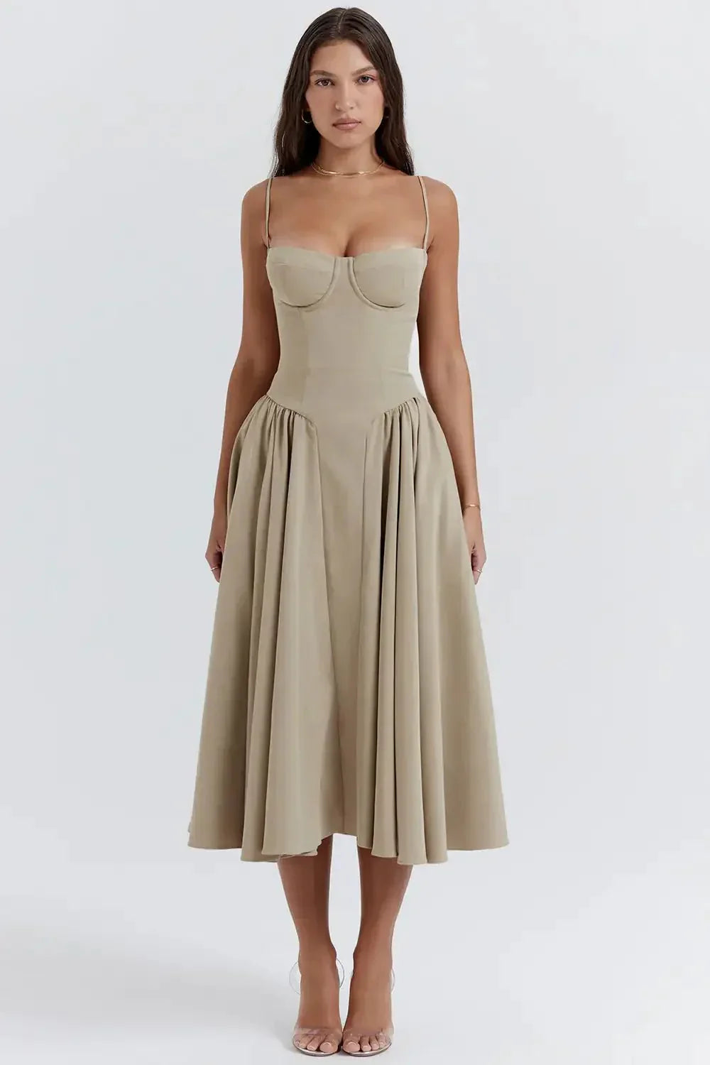 Liorine | Robe Midi Corset Élégante