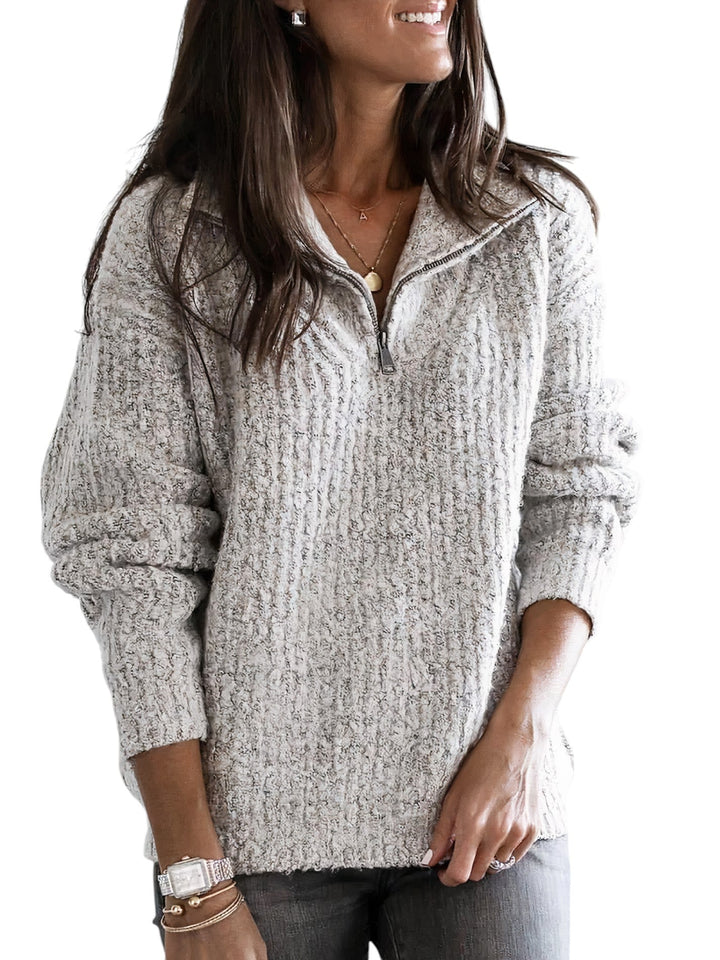 Eliana Sweater – Comfortabele Trui met Rits en Tijdloos Design