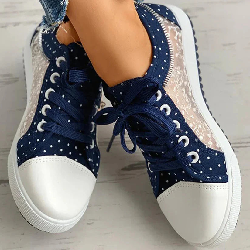 Erza dames sneakers – denim casual schoenen met flexibele zool en licht comfort