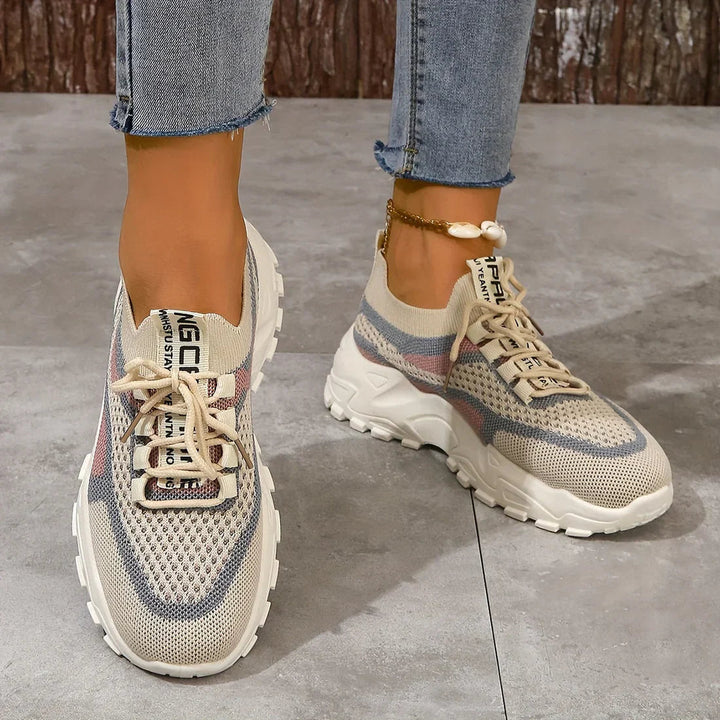 Esther dames mesh sneakers – ademende lichtgewicht sportschoenen met flexibele zool