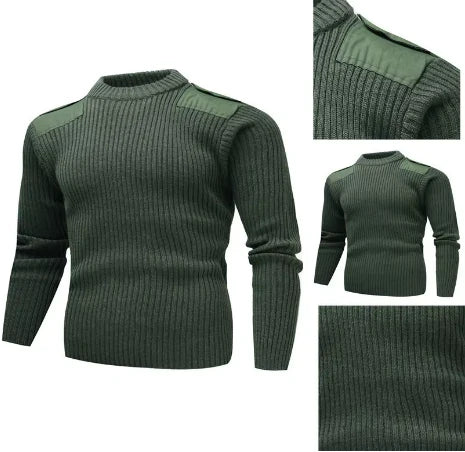 Eldric Gebreide Heren Trui – Stoere Outdoortrui met Verstevigde Schouders