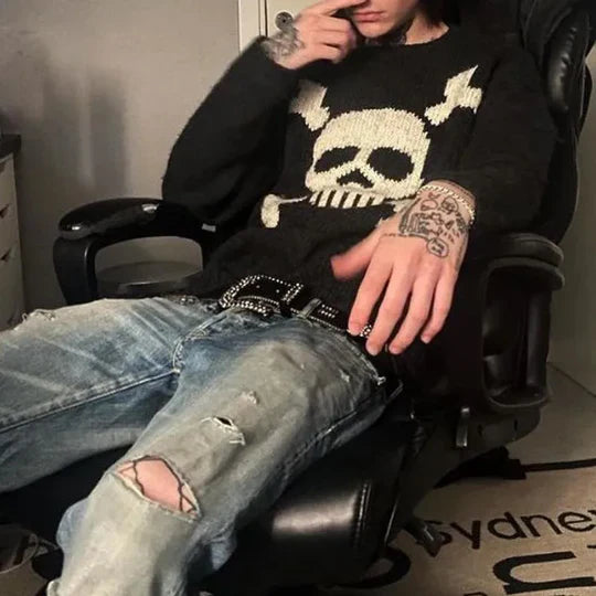 Gallant Trui met Schedelprint – Stoere Herentrui met Gedurfd Design