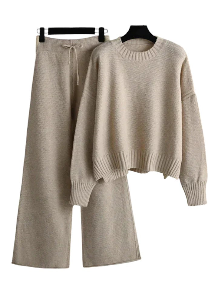 Hailey Gebreide Dames Set – Warme Winterset met Trui en Broek