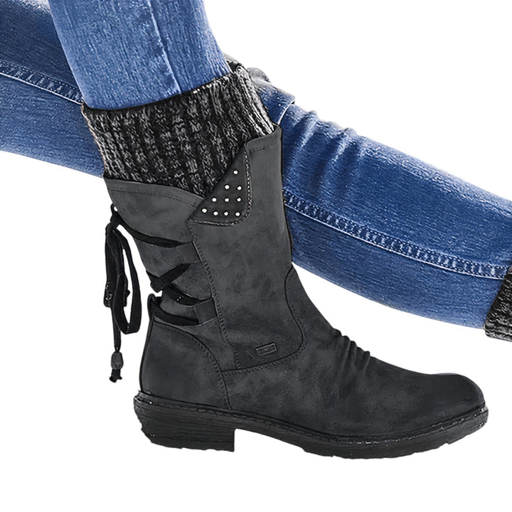 Helga Winterlaarzen – Stijlvolle Mid-Calf Laarzen met Ondersteunend Comfort