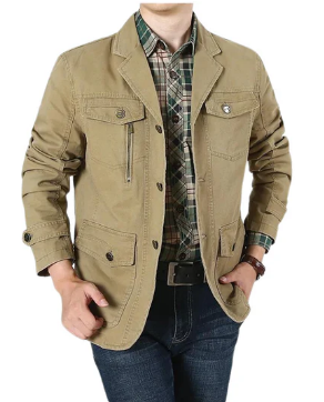 Corvin Military Jas – Functionele Voorjaarsjas met Tijdloos Design