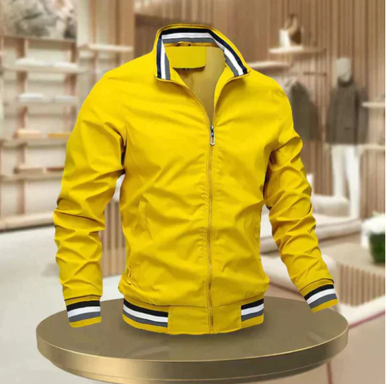 Alaric Zomerjas – Elegante Herenjas met Ritssluiting en Opstaande Kraag