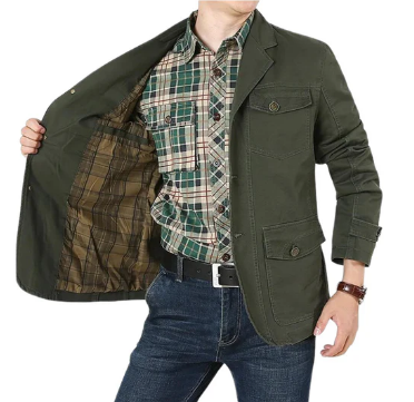 Corvin Military Jas – Functionele Voorjaarsjas met Tijdloos Design