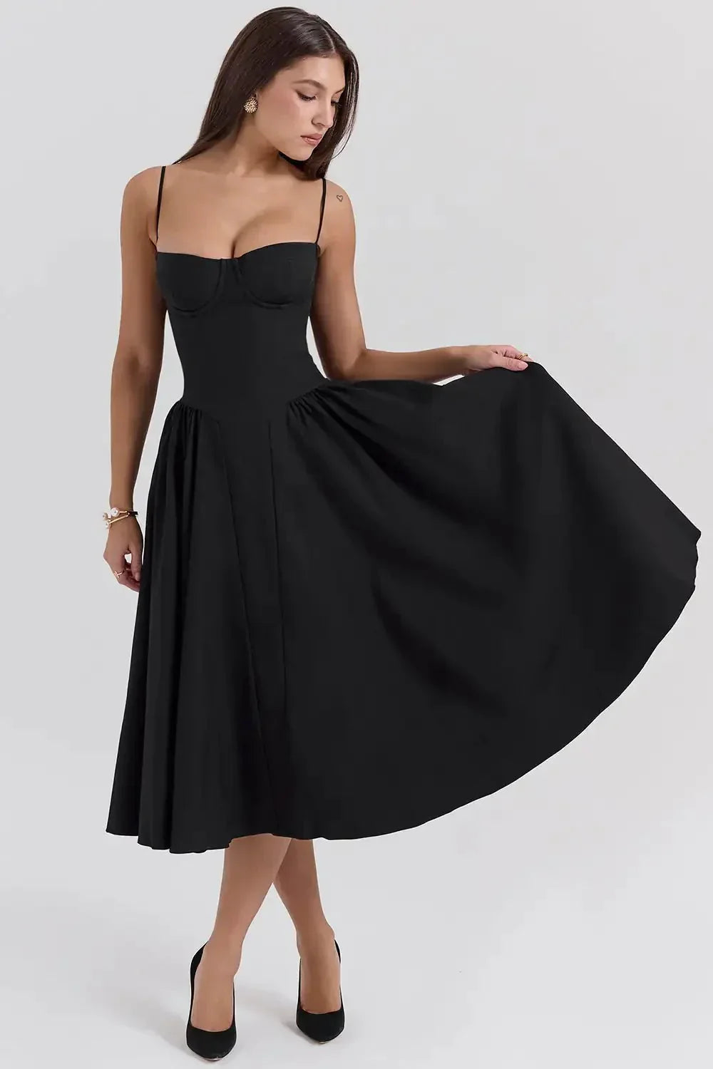 Liorine | Robe Midi Corset Élégante