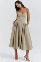 Liorine | Robe Midi Corset Élégante