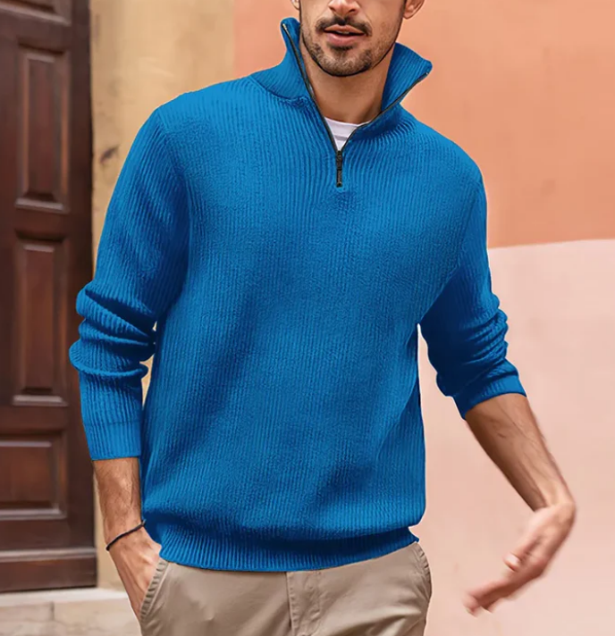 Alaric Heren Half-Zip Trui – Handgemaakte Trui met Hoogwaardige Materialen en Stijlvol Ontwerp