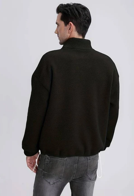 Navaro Fleece Pullover – Heren V-Hals Trui met Zachte Warmte