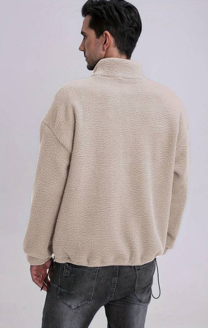 Navaro Fleece Pullover – Heren V-Hals Trui met Zachte Warmte