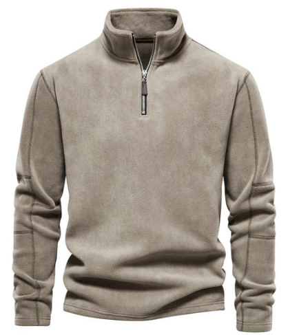 Selviro Fleece Pullover – Heren Trui met Opstaande Kraag en Warm Comfort