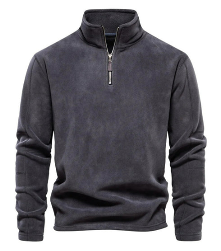 Selviro Fleece Pullover – Heren Trui met Opstaande Kraag en Warm Comfort
