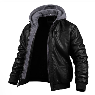 Dacey Leren Winterjas – Premium Herenjack met Capuchon