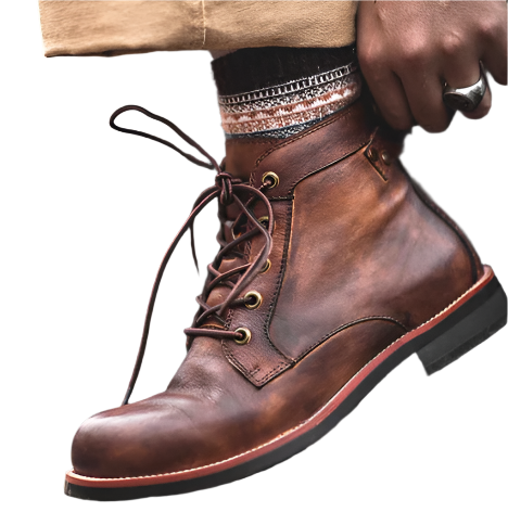Aurelio Lederen Herenboots – Robuuste Enkellaarzen met Vintage Afwerking