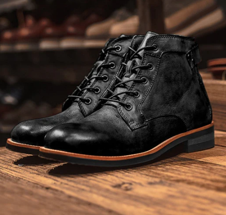 Aurelio Lederen Herenboots – Robuuste Enkellaarzen met Vintage Afwerking