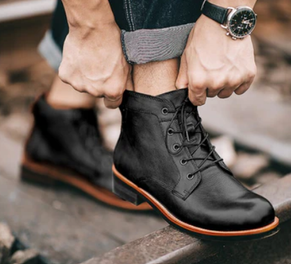 Aurelio Lederen Herenboots – Robuuste Enkellaarzen met Vintage Afwerking