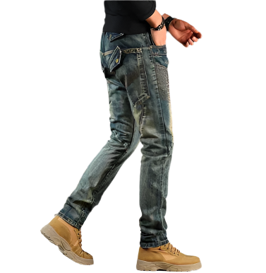 Lorven Denim Jeans – Tijdloze Spijkerbroek met Trendy Patches