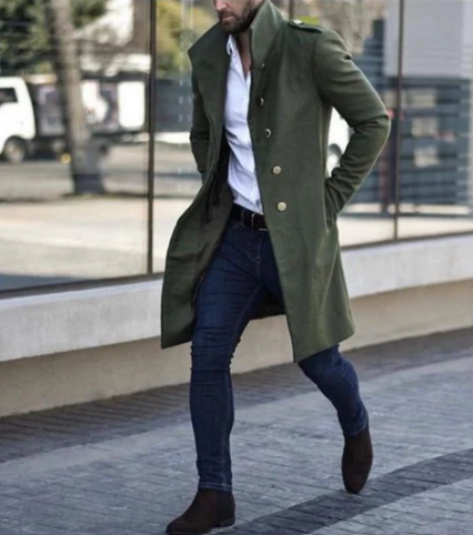 Dorian Heren Trenchcoat – Lange Jas met Hoogwaardig Ontwerp en Veelzijdige Stijl