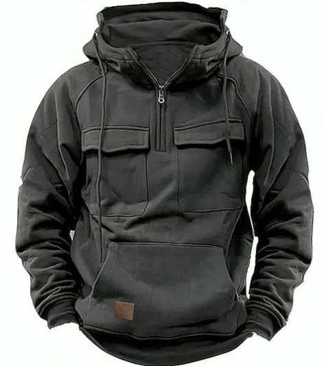 Dallan - Tactische Heren Hoodie met Borstzakken en Halve Rits