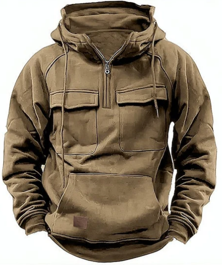 Dallan - Tactische Heren Hoodie met Borstzakken en Halve Rits