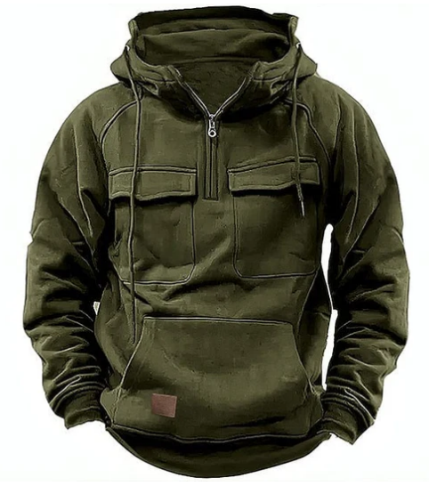 Dallan - Tactische Heren Hoodie met Borstzakken en Halve Rits