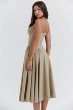 Liorine | Robe Midi Corset Élégante