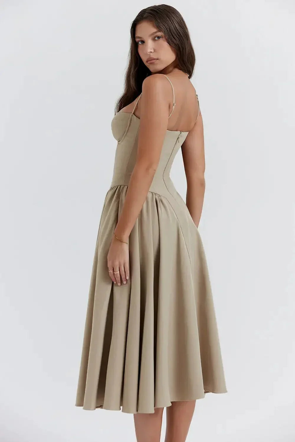 Liorine | Robe Midi Corset Élégante