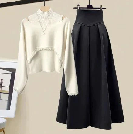 Louisa Dames Set – Gestreepte Top, Tanktop & Rok voor Comfort met Stijl