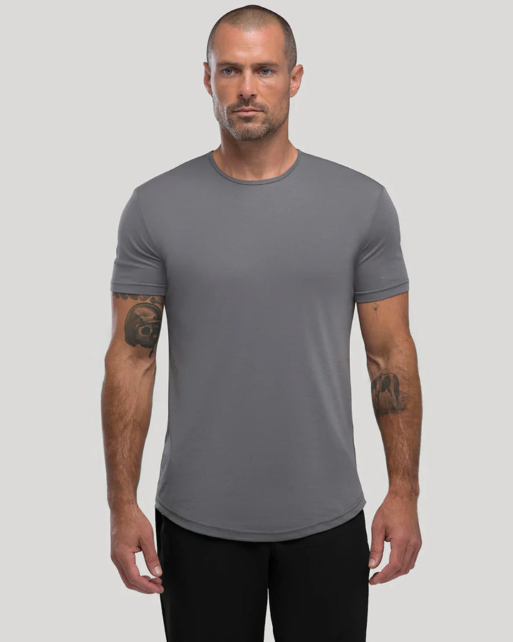Mercer Heren T-shirt – Modern Slim Fit Shirt van Duurzame SIVOR Blend met Gebogen Zoom